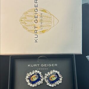 Kurt Geiger Multicolor Evil Eye  Crystal Earrings NIB